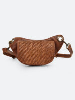 Handwoven leather waist pouch by Dario Lario – artisan vintage belt bag