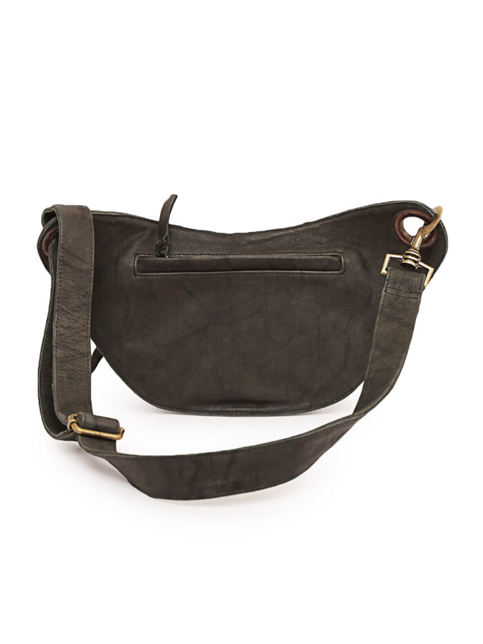 Antique Black Leather Waist Pouch – Minimalist Belt Bag | Dario Lario UK