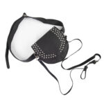 Black leather studded thigh bag with adjustable straps – Dario Lario waist pouch