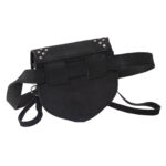 Black leather studded thigh bag with adjustable straps – Dario Lario waist pouch