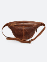 Classic brown leather waist pouch by Dario Lario – handmade everyday belt bag UK