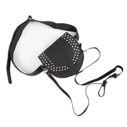 Dario Lario Black Studded Leather Thigh Bag