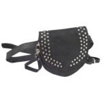 Dario Lario Black Studded Leather Thigh Bag
