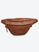 Dario Lario Classic Brown Leather Waist Pouch Handmade Everyday Belt Bag