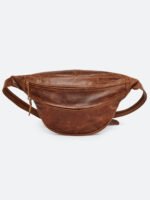 Dario Lario Classic Rusty Brown Leather Waist Pouch Handmade Everyday Belt Bag