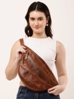 Dario Lario Classic Rusty Brown Leather Waist Pouch Handmade Everyday Belt Bag
