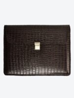 Dario Lario Croc-Embossed Leather Laptop Sleeve Compatible for all sizes
