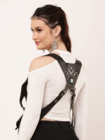Dario Lario Double Shoulder Harness Bag – Studded Leather Utility Holster