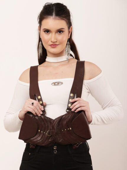 Brown Leather Double Harness with Utility Pouch New NiK Kacy Modular Utility Holster Harness – A Bold Fusion of  main image 2