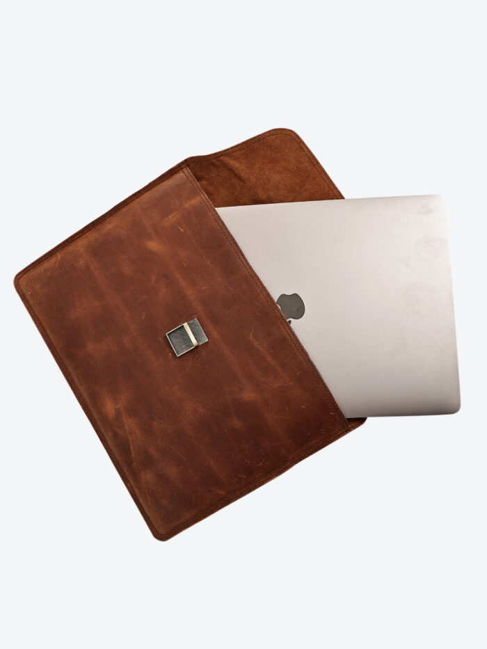 Dario Lario Vintage Brown Leather Laptop Sleeve – Compatible for all