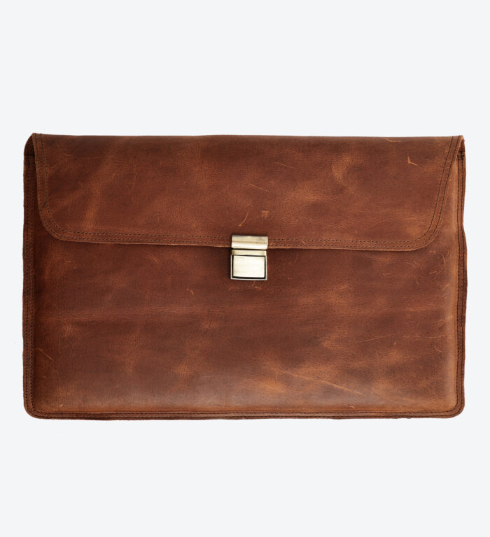 Dario Lario Vintage Brown Leather Laptop Sleeve – Compatible for all