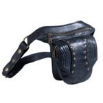 Dario Tactical Leather Utility Waist Pouch Black Armor Series (1)