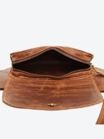 Dario Lario Handwoven Antique Leather Waist Pouch | Sustainable Artisan Vintage Belt Bag