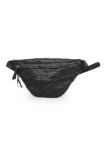 The Black Leather PatchworkWaist Pouch Dual Zip Minimalist Edition