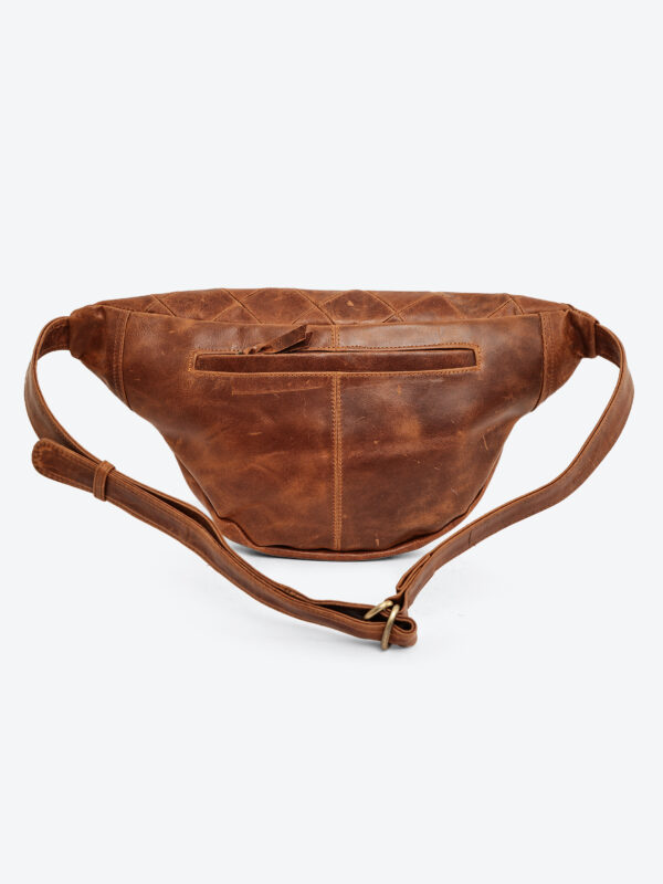 patchwork brown leather waist pouch by dario lario – handcrafted belt bag uk
