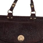Croc-Texture Espresso Brown Tote Bag – Dario Lario Luxury Handbag