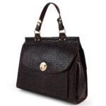 Croc-Texture Espresso Brown Tote Bag – Dario Lario Luxury Handbag