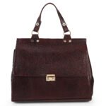 Croc-Texture Espresso Brown Tote Bag – Dario Lario Luxury Handbag