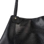 Black Croc-Texture Large Tote Bag | Premium Tote – Dario Lario
