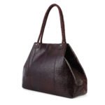 Deep Brown Croc-Texture Large Tote Bag | Dario Lario